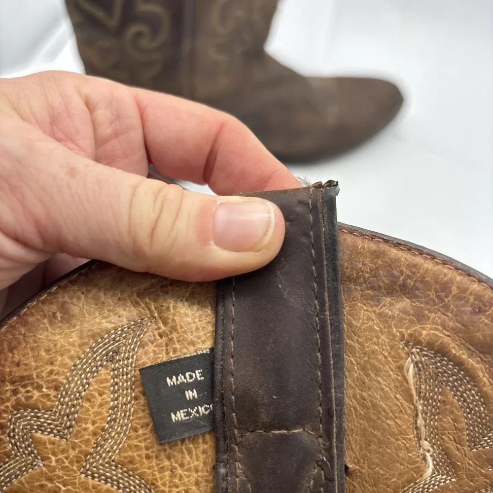 Justin Brown Embroidered Cowboy  Festival Boots Size 5.5 Mexican Men's 6.5/7